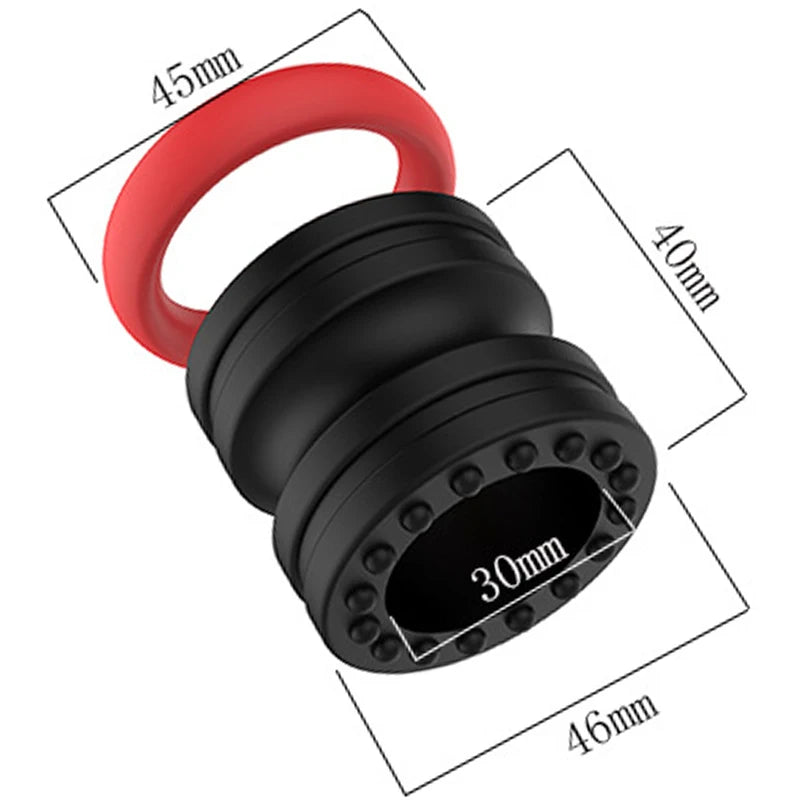 BallStretcher 2 en 1 avec Cockring Silicone - Longueur 40mm