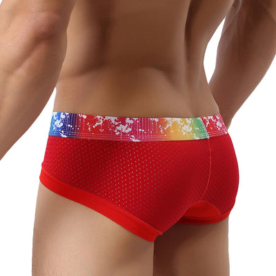 Boxer Taille Basse Rainbow Rouge