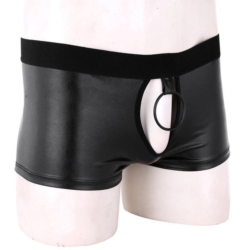 Boxer Sexy Cockring Effet Cuir